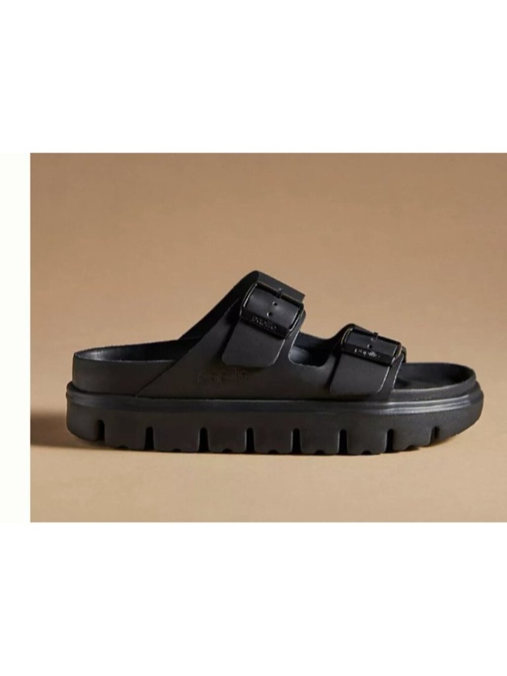 Papillio Birkenstock Arizona Exquisite Leather Chunky Platform Sandals Black L 9 - Picture 15 of 16